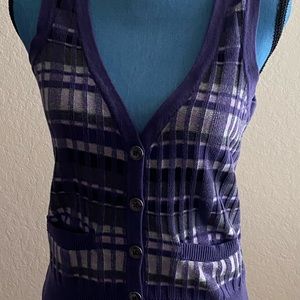 Tommy Hilfiger purple vest sweater
